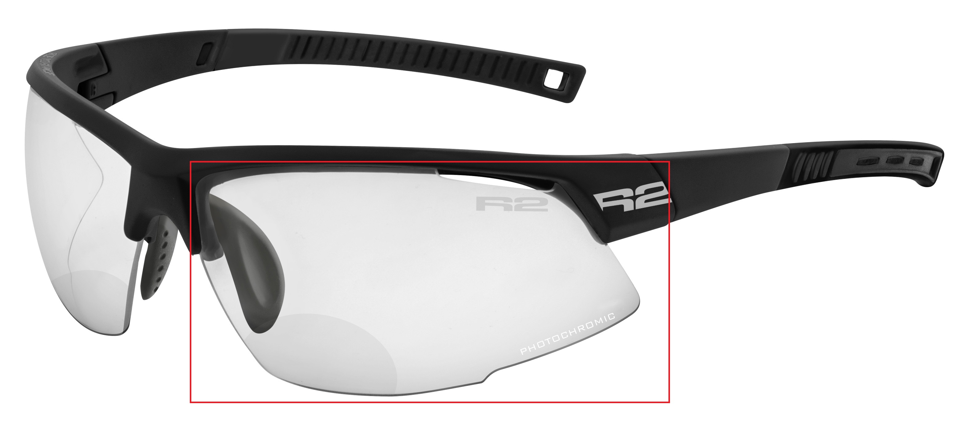 R2 Racer AT063 Photochromic +2.5 Diopter Bifocal Replacement Lenses